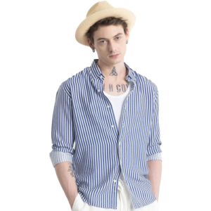 Men's Cotton Casual Printed Striped Stylish Latest Shirt