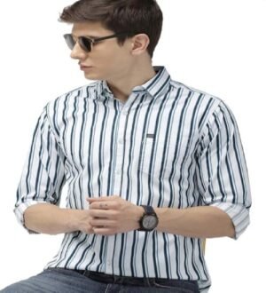 m4 Men Slim Fit Checkered Full Sleeves Spread Collar Casual Shirt